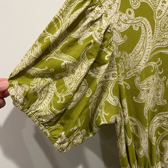 Daily Practice by Anthropologie Green Paisley Floral Cotton Blend Dress Size S - Picture 7 of 15